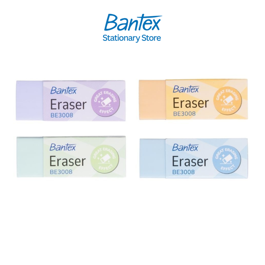 Bantex ยางลบ ยางลบดินสอ สีมินิมอล มี 2 ขนาด ลบสะอาด ฝุ่นน้อย ไม่ทิ้งคราบ Eraser
