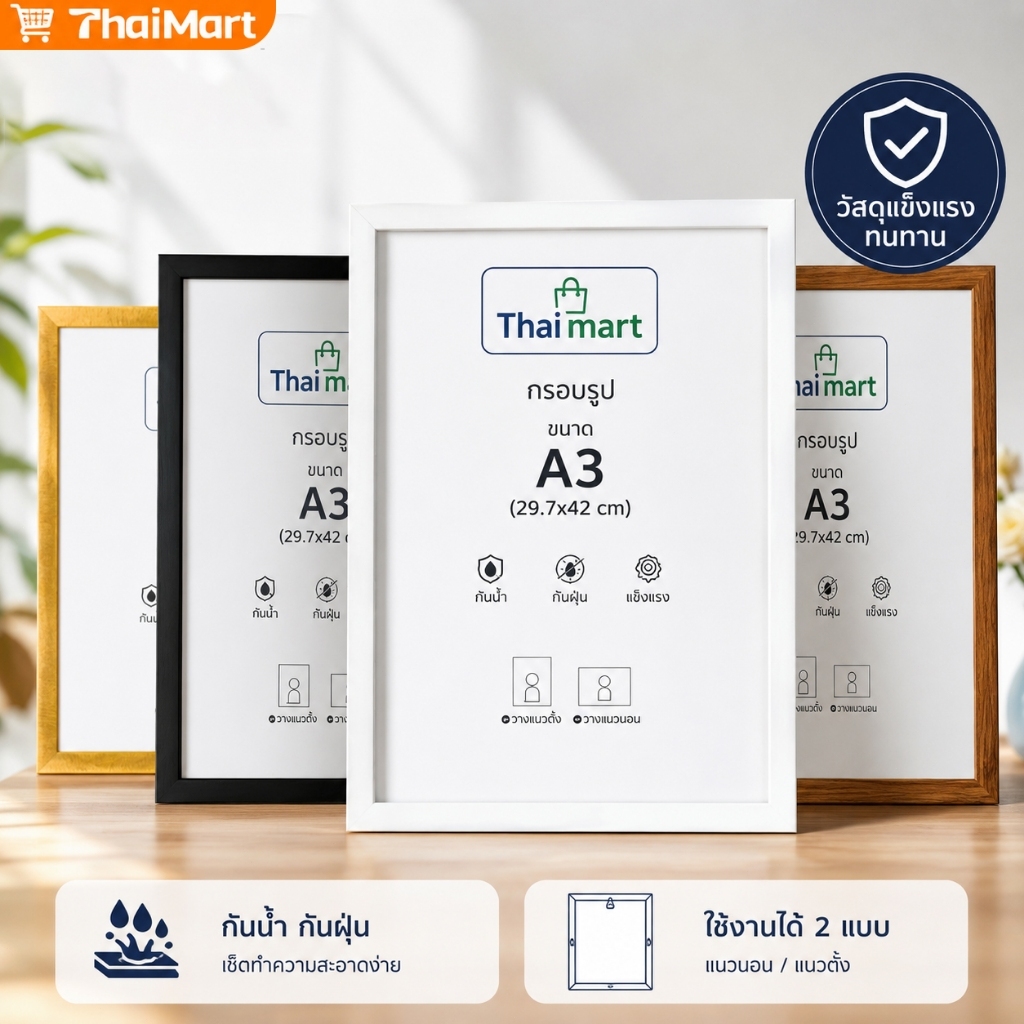 [ขายดี] กรอบรูป A3 มินิมอล Modern ใส่โปสเตอร์ รูปภาพ แต่งห้อง แต่งบ้าน แนวตั้ง-แนวนอน