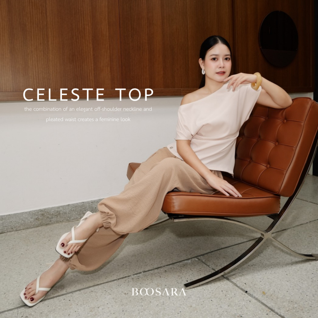 BOOSARA : Celeste Top (เซเลสต์) ผ้าใส่สบายใส่ไปทำงานหรือไปเที่ยวก็เอาอยู่ เสื้อผ้าผู้หญิง- BSR C.