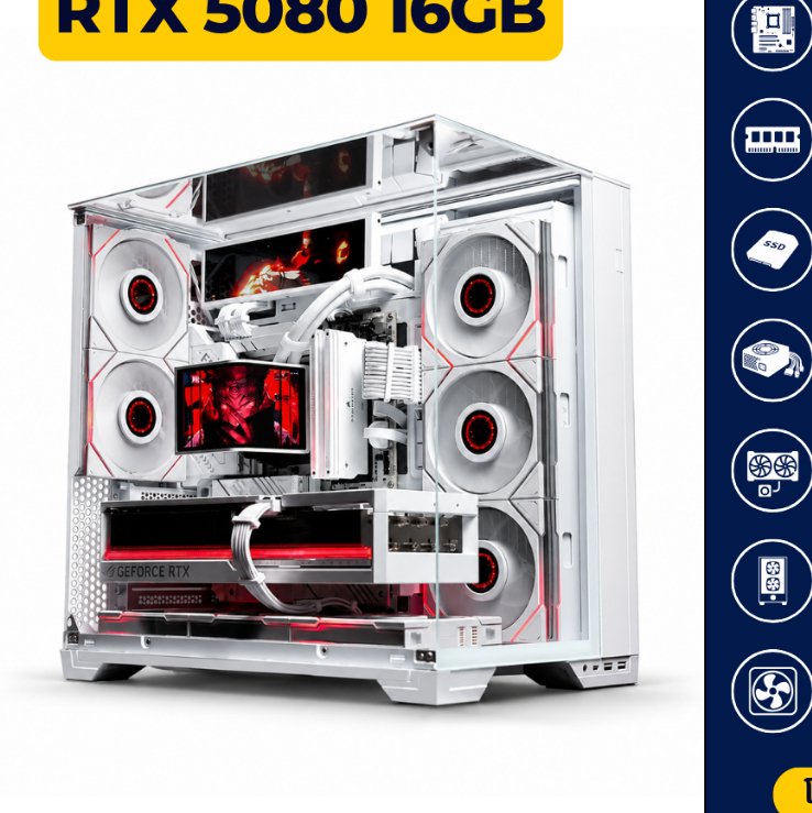 คอมประกอบ Gaming PC Intel Core Ultra 9 285K + RTX 5080 16GB RAM 64GB SSD 2TB ชุดระบายความร้อนจอ LCD 