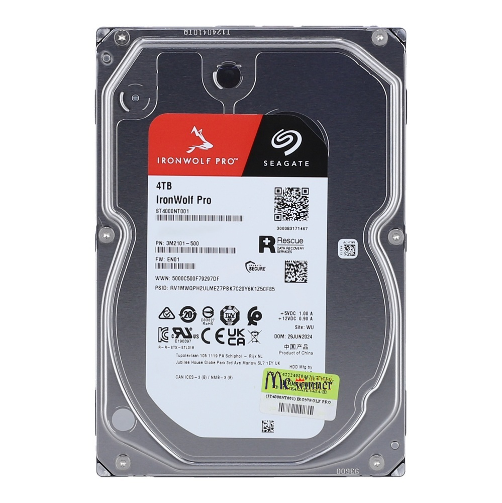 4 TB 3.5 INCH HDD (ฮาร์ดดิสก์ 3.5 นิ้ว) SEAGATE IRONWOLF PRO - 7200RPM SATA3 (ST4000NT001)-ของแท้ 5 