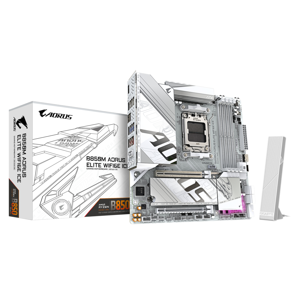MAINBOARD (AM5) GIGABYTE B850M AORUS ELITE WIFI6E ICE DDR5
