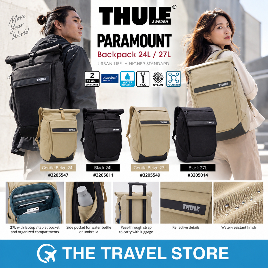 Thule PARAMOUNT Laptop Backpack 24L & 27L  กระเป๋าเป้ สะพายหลัง รองรับคอมพิวเตอร์ 16 นิ้ว