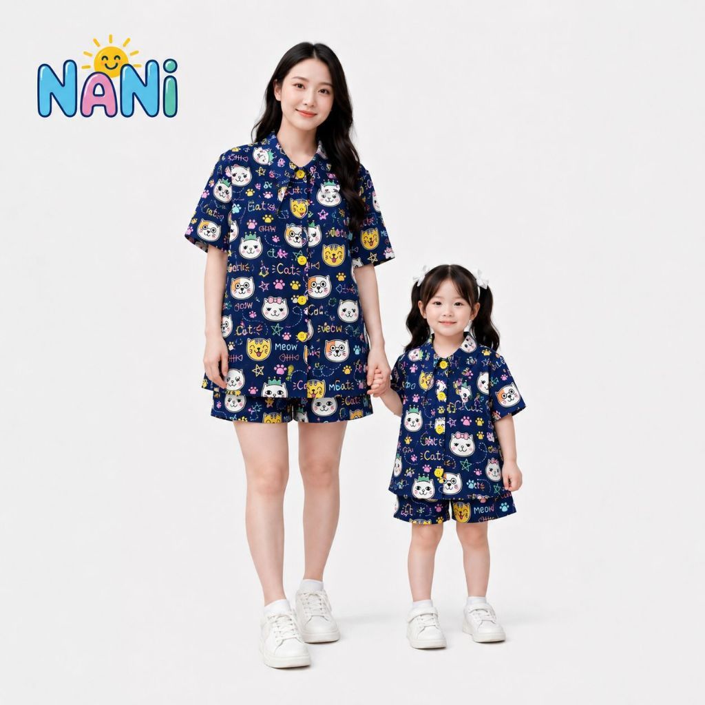 ชุดคู่แม่ลูก [NANi04] ชุดเซ็ตแม่ลูก ผ้าไหมอิตาลีพรีเมียม ลายใหม่ไม่ซ้ำใคร ใส่สบาย ไม่ร้อน พร้อมส่ง