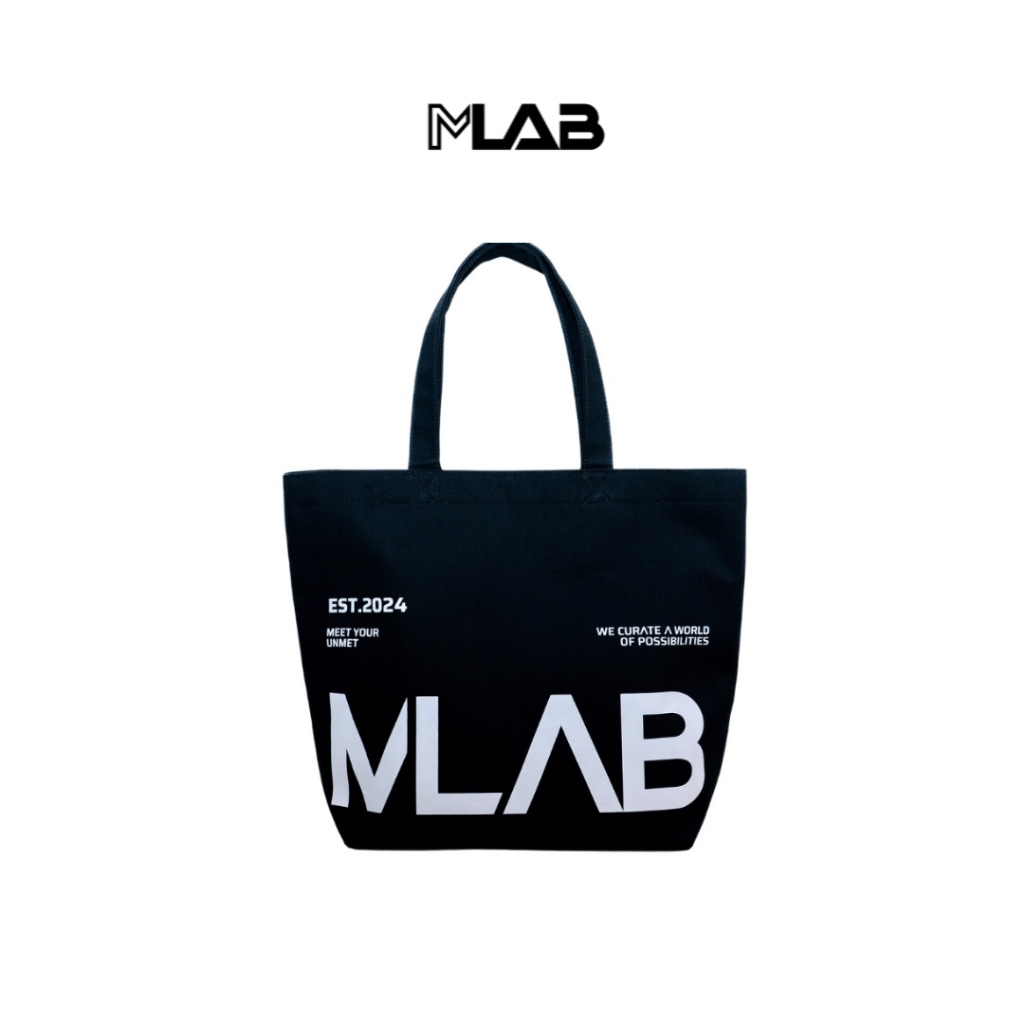 [MLAB] Everyday Tote Bag กระเป๋าผ้าแคนวาส กระเป๋าสะพายไหล่ พิมพ์ลาย MLAB พร้อมส่ง