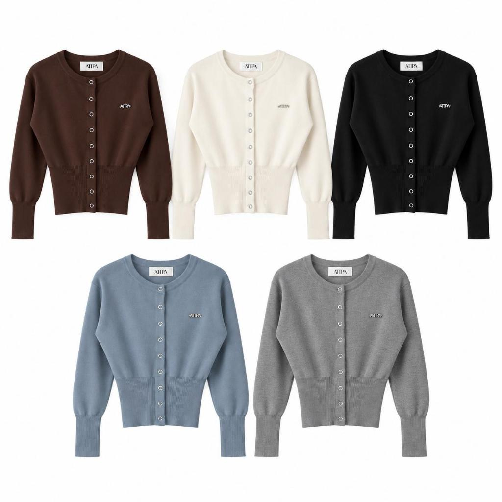 Atipashop - Ailin Cardigan เสื้อคาร์ดิแกน ไหมพรมเรียบ กระดุมหน้า จั๊มเอวทรงสวย รูปที่ 8