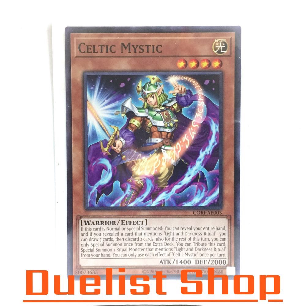 Celtic Mystic (N) Monster Light Level4 [Warrior/Effect] ชุด CORI-AE003 การ์ดเกม ยูกิโอ (Yu-Gi-Oh!) OCG Asia EN