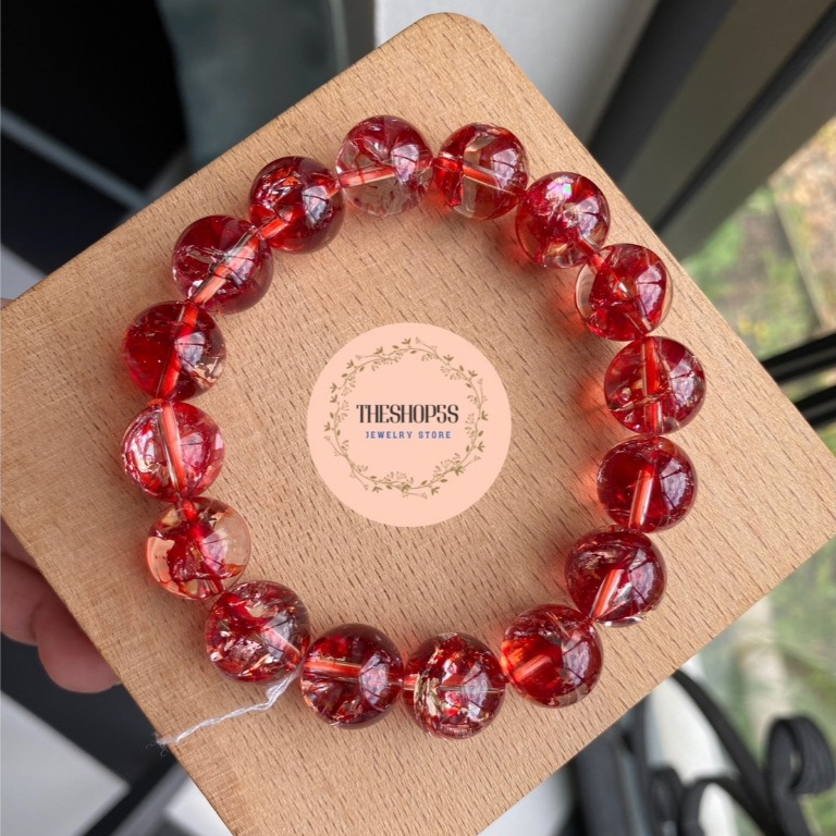 เฮมาทอย ควอตซ์ Hermatoid in Quartz หินแท้ เกรดพรีเมี่ยม ขนาด 10-14 มิล