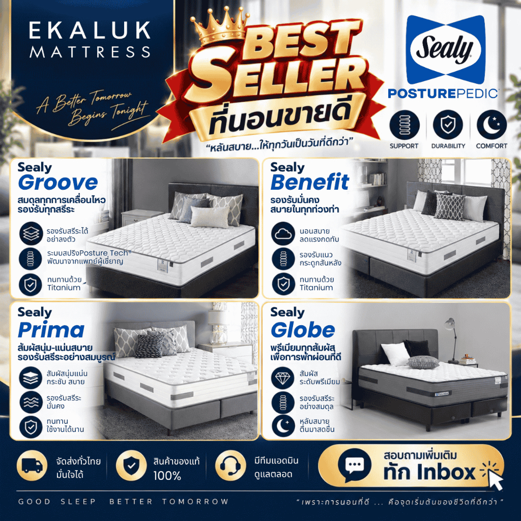 ที่นอน รุ่นที่ขายดีที่สุดของ Sealy  (Best Seller/Best Price)