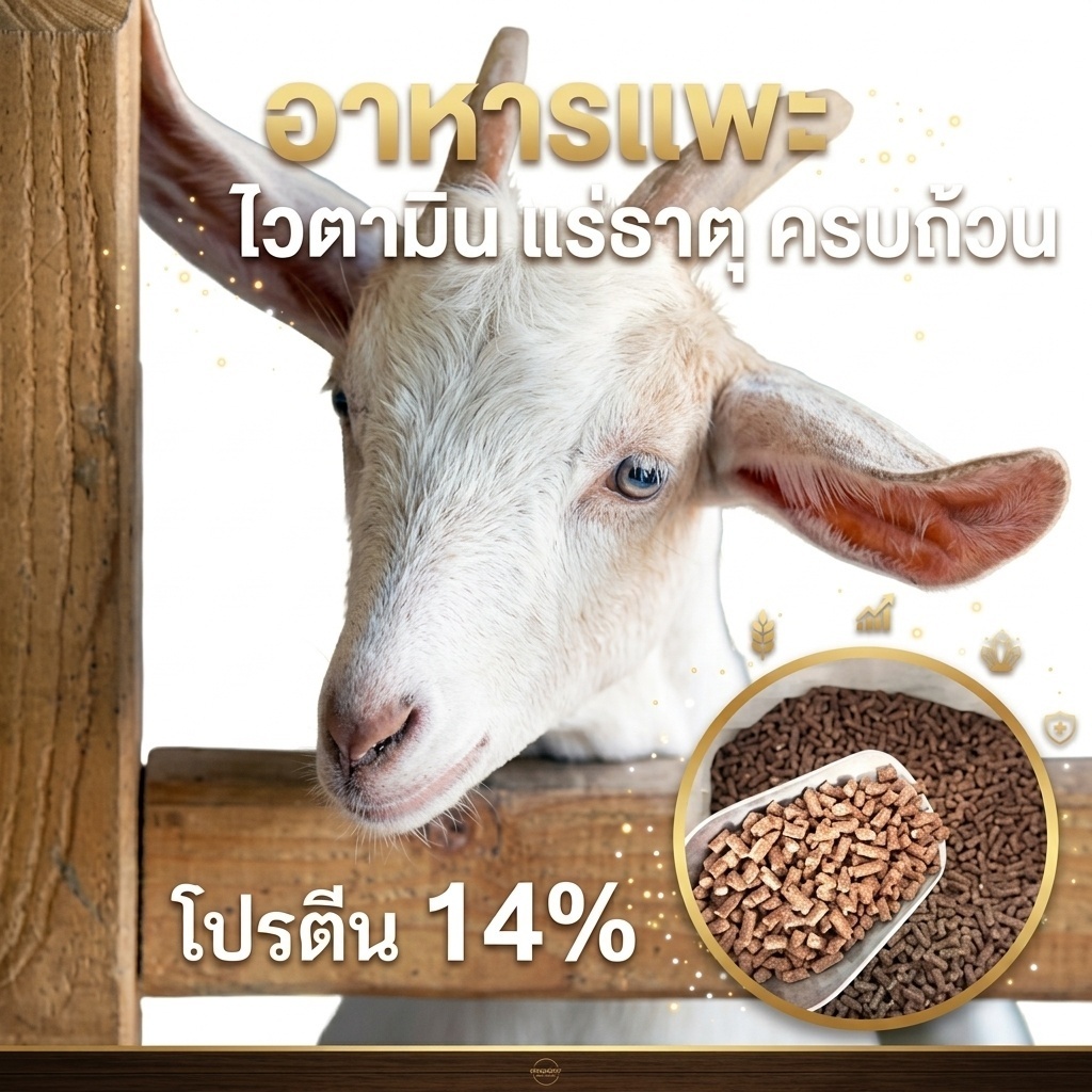 อาหารแพะ-แกะ อัดเม็ด ถุง 1 กิโลกรัม