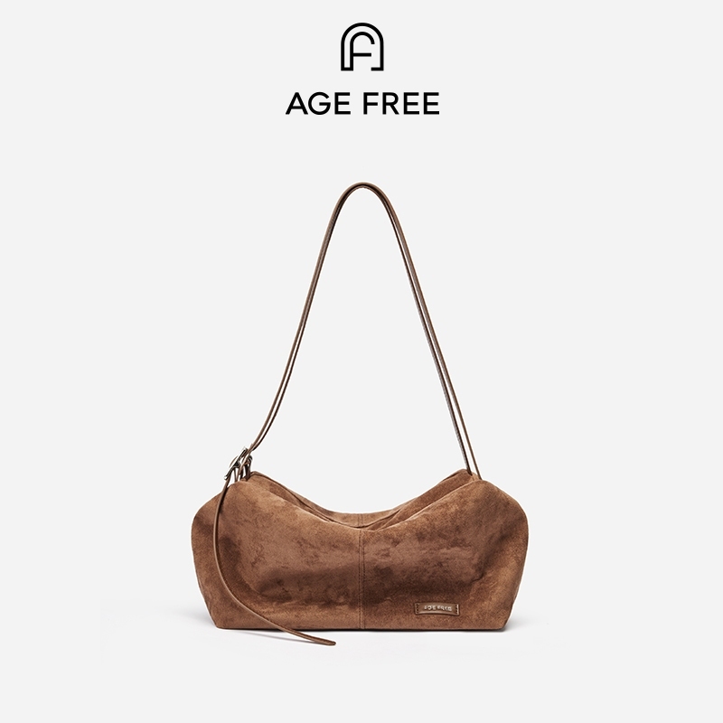 AGE FREE Pillow bag Beg bahu berkapasiti besar beg kulit suede beg wanita klasik trend Korea