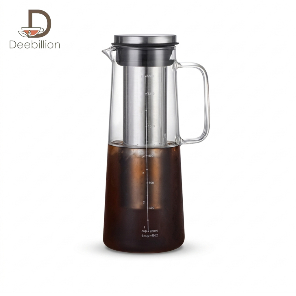 เครื่องชงกาแฟสกัดเย็น Cold Brew เหยือกดริปกาแฟสกัดเย็น เหยือกแก้วบอโรซิลิเกต ทนร้อนเย็น ชงง่ายได้หลายแก้ว Deebillion