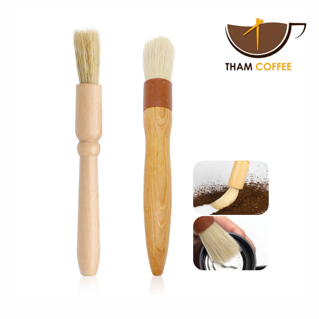 แปรงล้างเครื่องชงกาแฟ ที่ปัดผง แปรงปัดผงกาแฟ Coffee Brush แข็งแรง ขนไม่หลุดง่าย จับง่าย 4.3 / 4.7 ซม. Tham coffee