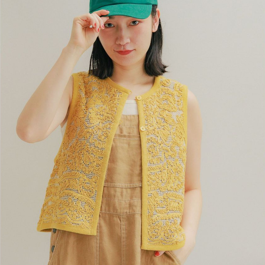 niko and ... เสื้อลายถัก ลายถักแบบโปร่ง Art-patterned craft vest
