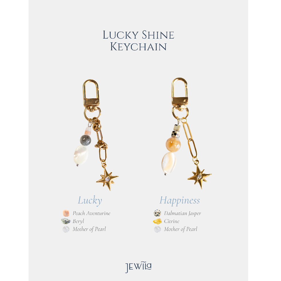 JEWILA Lucky Shine Keychain พวงกุญแจหินนำโชค หินแท้ เสริมดวง โชคดี