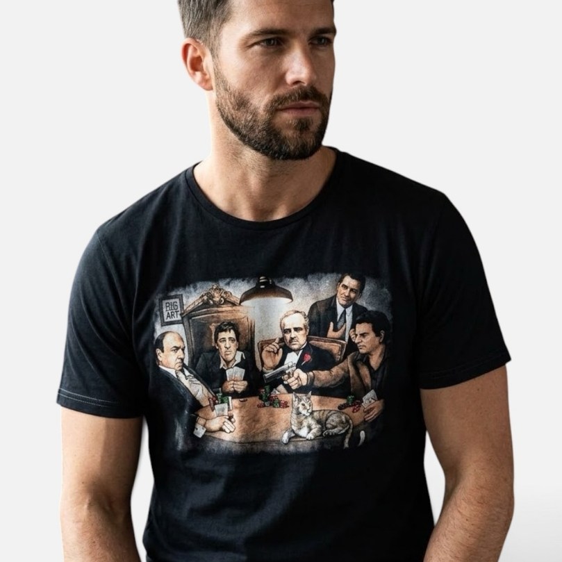 Vintage Gangster Poker Graphic T-Shirt, House Of Archive