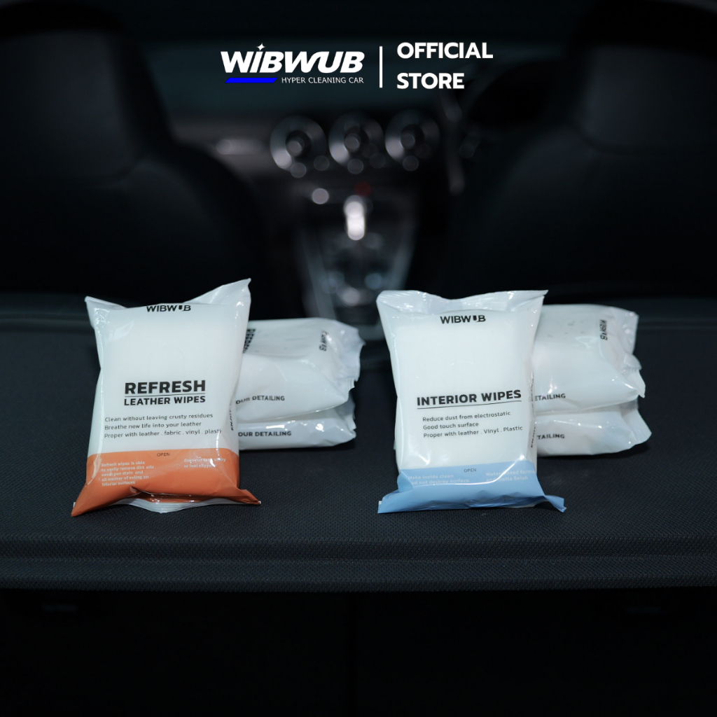 ทิชชู่เปียกเช็ดภายในรถ (WIBWUB Interior Wipes 3 ซอง + Refresh wipes 3 ซอง )