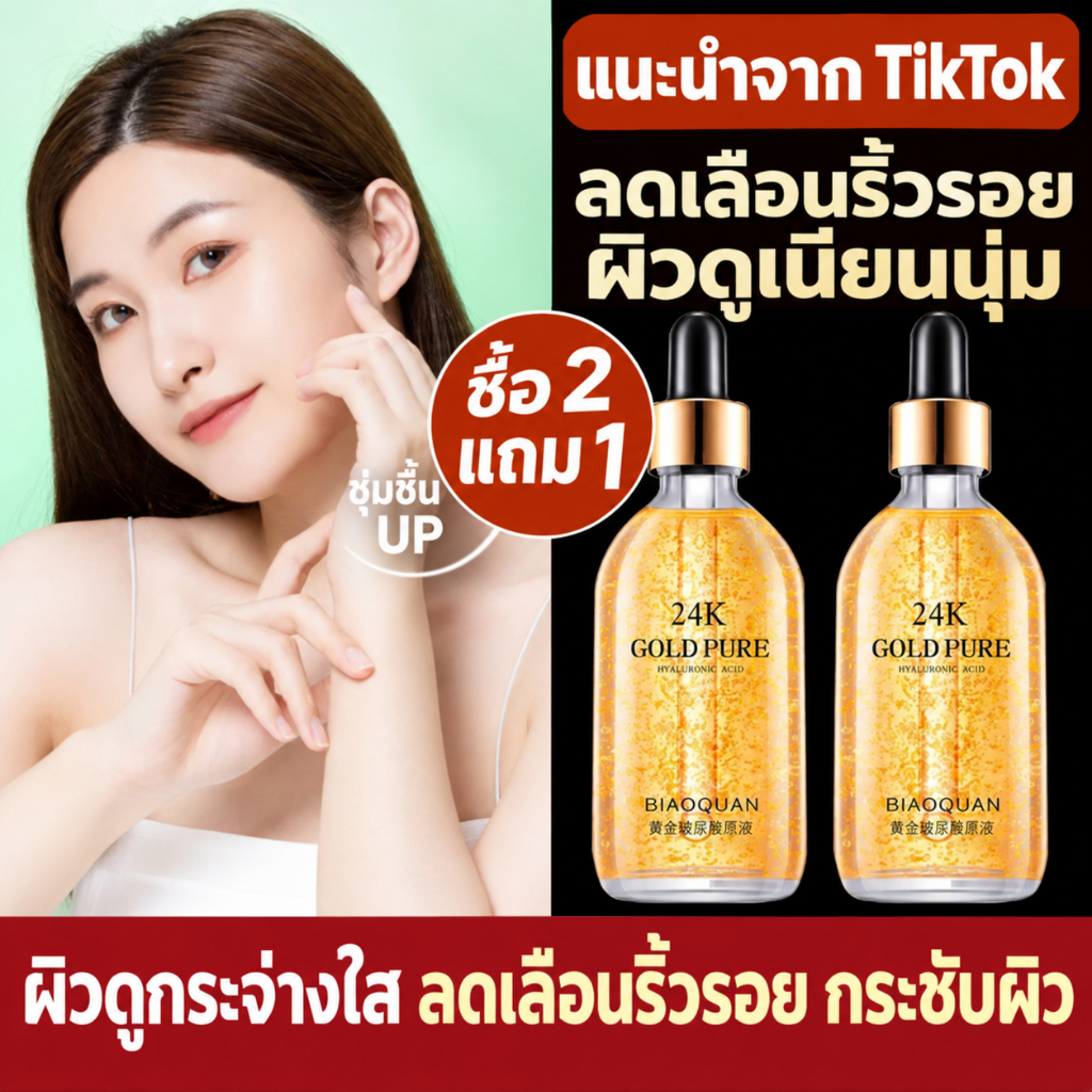 2แถม1 พร้อมส่ง เซรั่มทองคำ 24K Niacinamide เซรั่มหน้าใส บำรุงผิวหน้า ผิวดูกระจ่างใส ผิวโกลว์ เติมความชุ่มชื้น ลดความหมอง