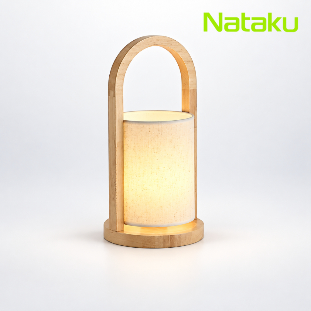 Nataku โคมไฟห้องนอน โคมไฟหัวเตียง Table lamp สวิตซ์ปิด-เปิด ขั้ว E27 ไฟสว่าง ถนอมสายตา แถมฟรีหลอดไฟ