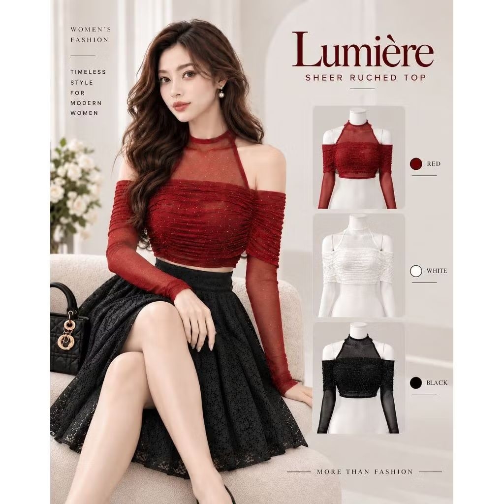 Lumière Sheer Ruched Top