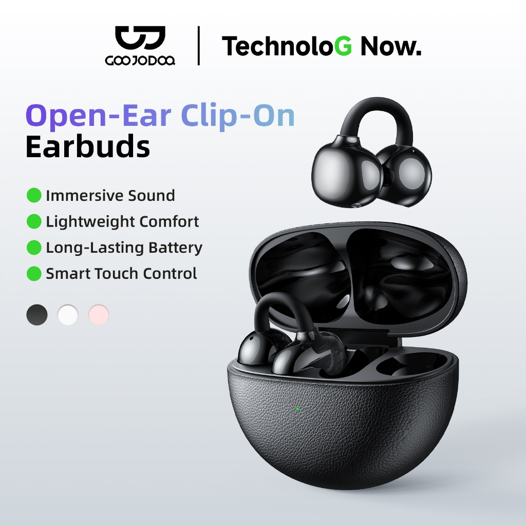GOOJODOQ J253 หูฟังบลูทูธ หูฟัง Bluetooth 5.3 Ipx5 ไมโครโฟนในตัว หูฟังไร้สาย หูฟังclipon สมาร์ททัช