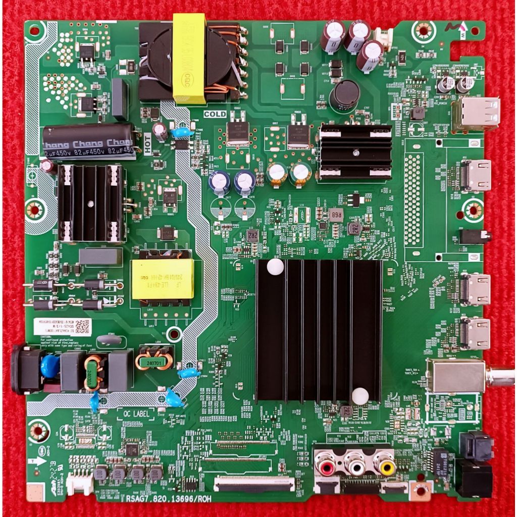 เมนบอร์ดทีวี HISENSE รุ่น 43Q6N,43E7N,50Q6N,55Q6N,55E7N พาสบอร์ด RSAG7.820.13696/ROH อะไหล่ของแท้ ถอ
