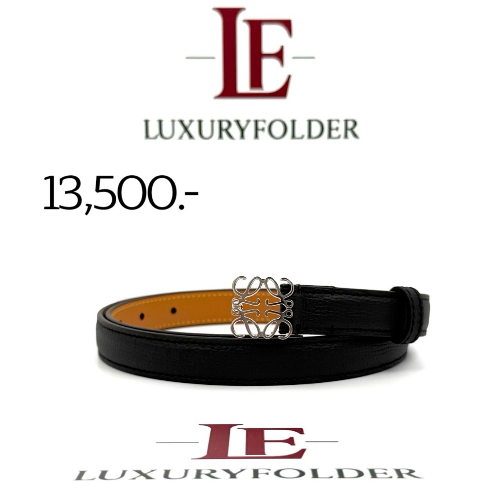 เข็มขัด LOEWE Anagram E821Z15X02 (2 CM.) BLACK/PARADIUM ของแท้ 100%