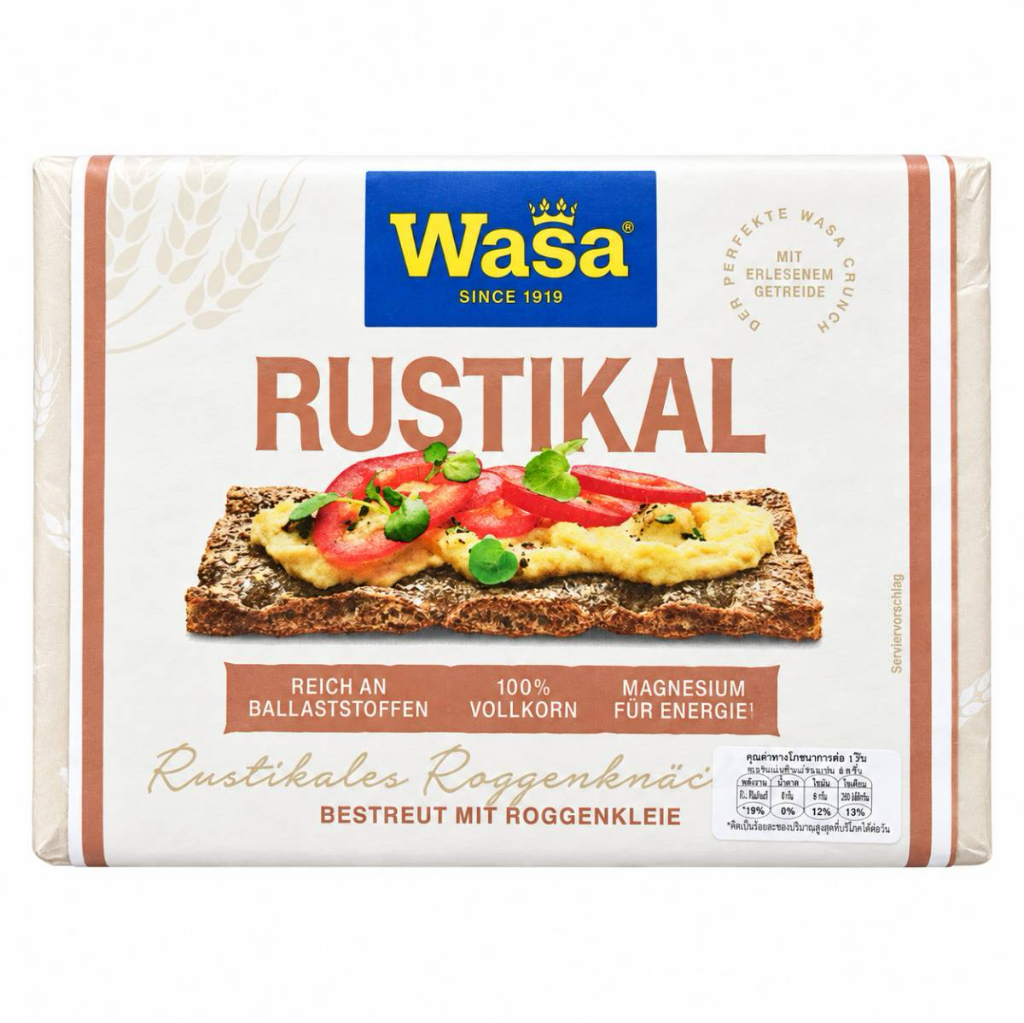 Wasa Rustikat 275G ขนม ขนมกินเล่น ขนมปังกรอบ บิสกิต แครกเกอร์