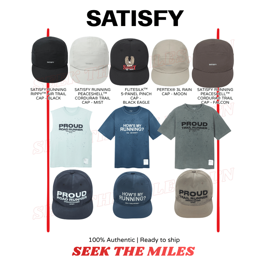 [พร้อมส่ง] Satisfy : MothTech™ | AuraLite™  |  Rippy™ PeaceShell™Cap เสื้อยืด เสื้อกล้าม หมวก