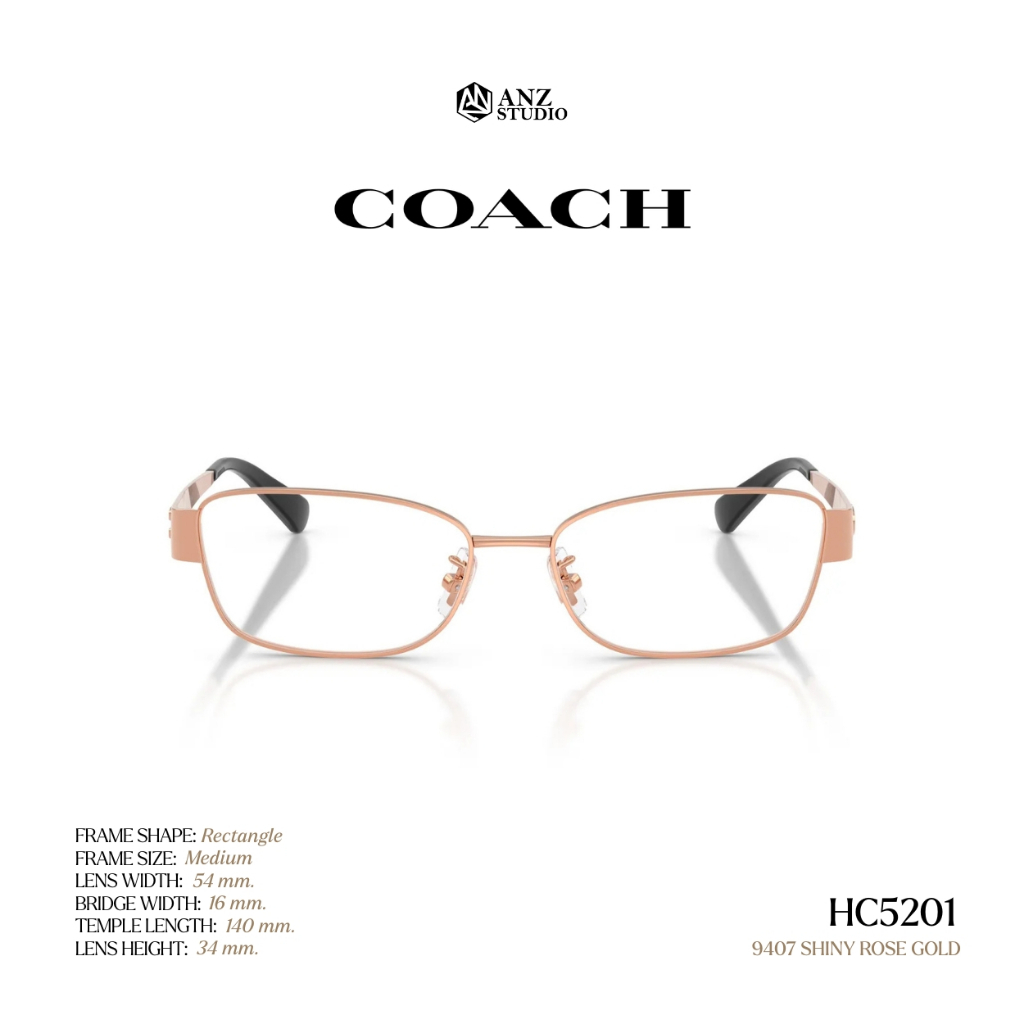 ANZ STUDIO إطار نظارة COACH ‏HC5201 مستطيل معدني — صورة 7