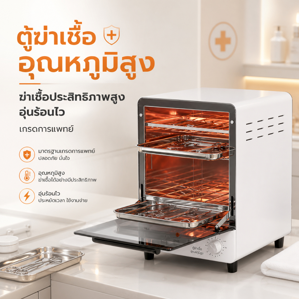 เครื่องฆ่าเชื้อไฟฟ้า ตู้ฆ่าเชื้อ ฆ่าเชื้อสูงถึง99.9% อุณหภูมิ0-250°C สำหรับอุปกรณ์ต่างๆ