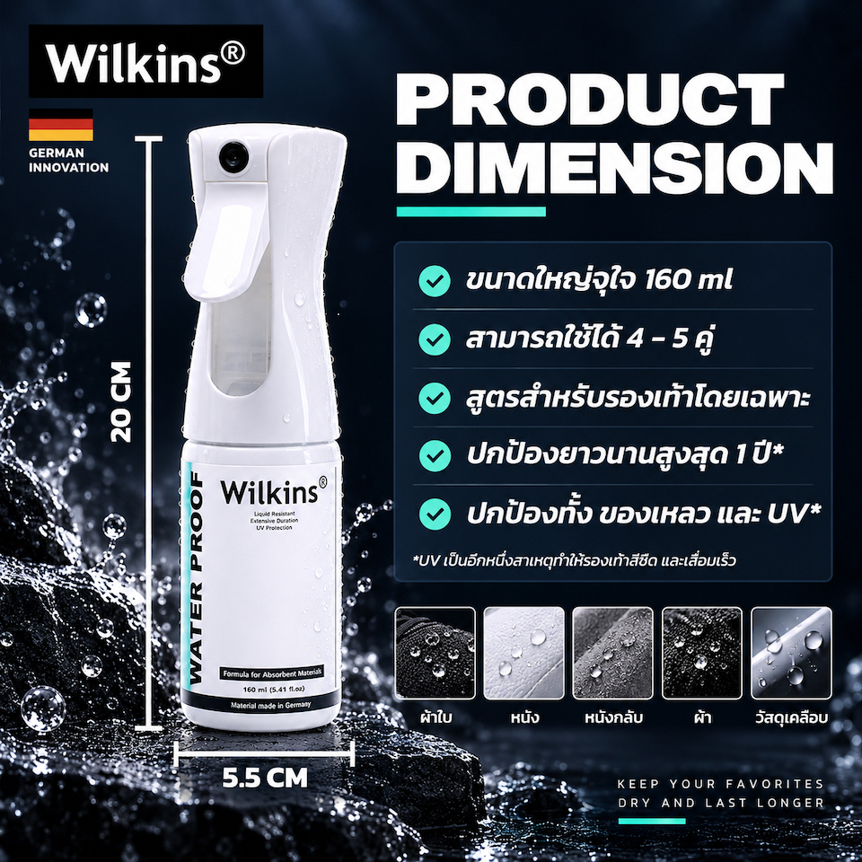 Wilkins بخاخ مقاوم للماء للأحذية القماش — صورة 6