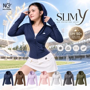 เสื้อคลุม [SlimY] เสื้อคลุมกันแดด มีหมวกฮู้ดกันแดดในตัวเสื้อเย็นเสื้อสวยชุดกระชับฟิตกระชับโชว์เอวเอส