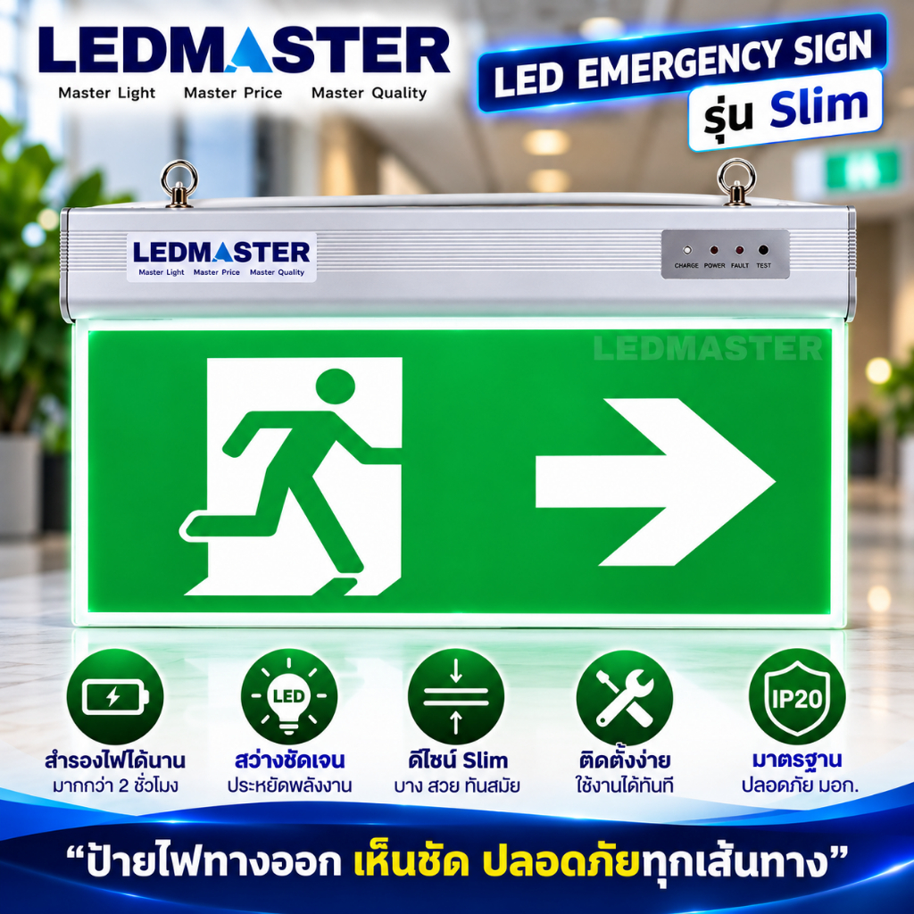 Led emergency sign ป้ายไฟฉุกเฉิน led ป้ายไฟทางออกฉุกเฉิน รหัส SS008