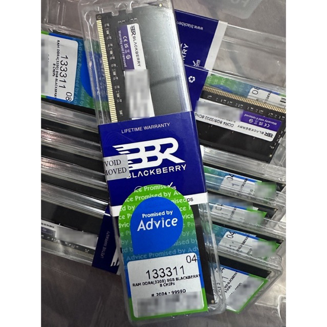 ของใหม่ RAM PC DDR4 8GB 3200MHz Blackberry (BBR) 8 Chips รองรับ Intel/AMD ประกัน Advice Lifetime