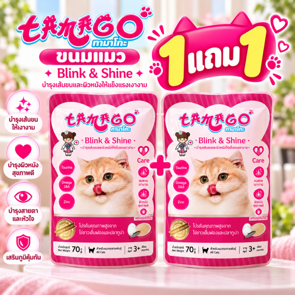 Tamago طعام قطط رطب Jumbo ‏Blink & Shine ‏(1+1) — صورة 2