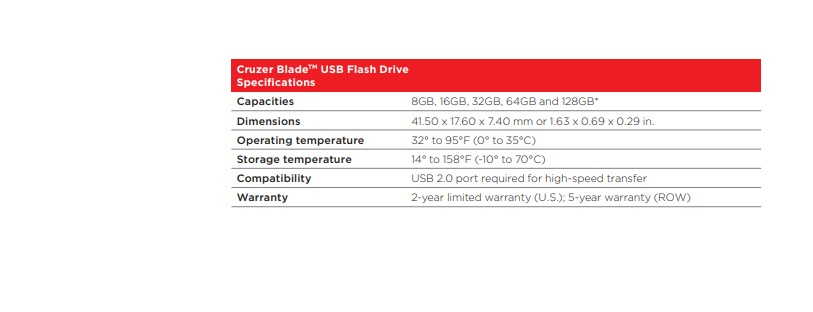 SANDISK FLASH DRIVE CRUZER BLADE 32GB USB2.0