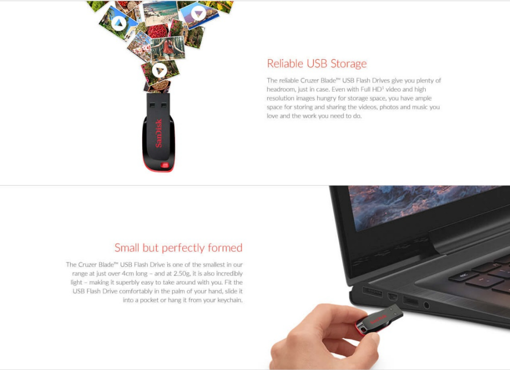 SANDISK FLASH DRIVE CRUZER BLADE 32GB USB2.0