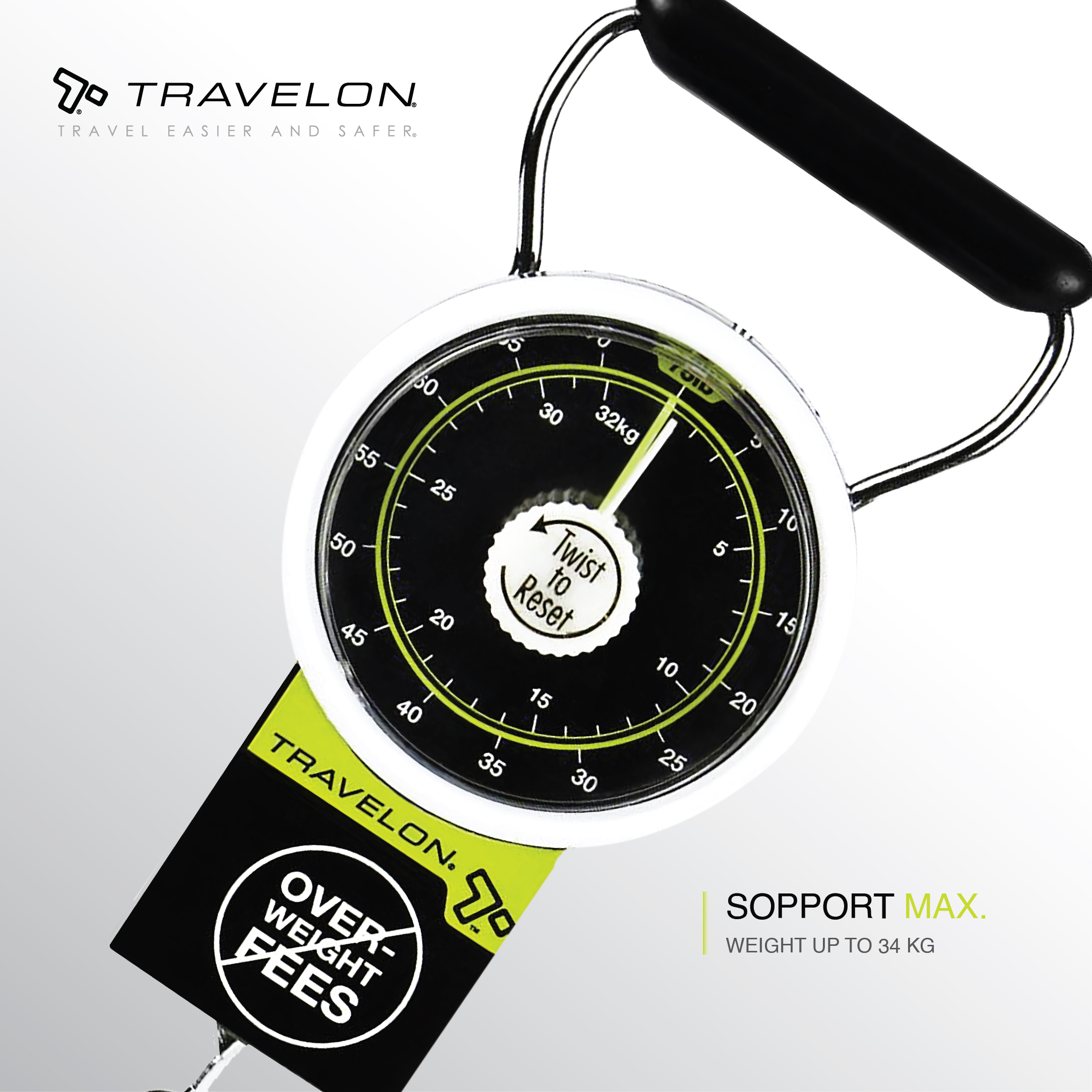 Travelon Luggage Scale, Stop and Lock, with Tape Measure