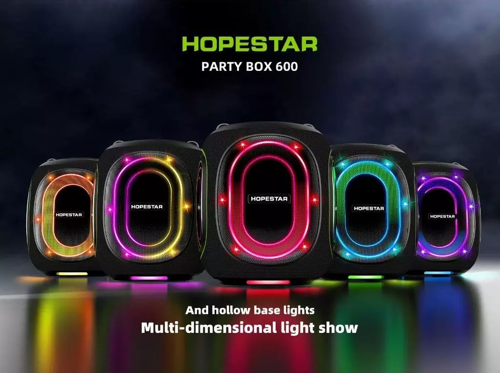 HOPESTAR ลำโพงบลูทูธ 300วัตต์ รุ่น Partybox 600 ไมค์ลอย 2ตัว กันน้ำ IPX5 ของแท้ประกันศูนย์ไทย 1ปี - รายละเอียดสินค้า 2