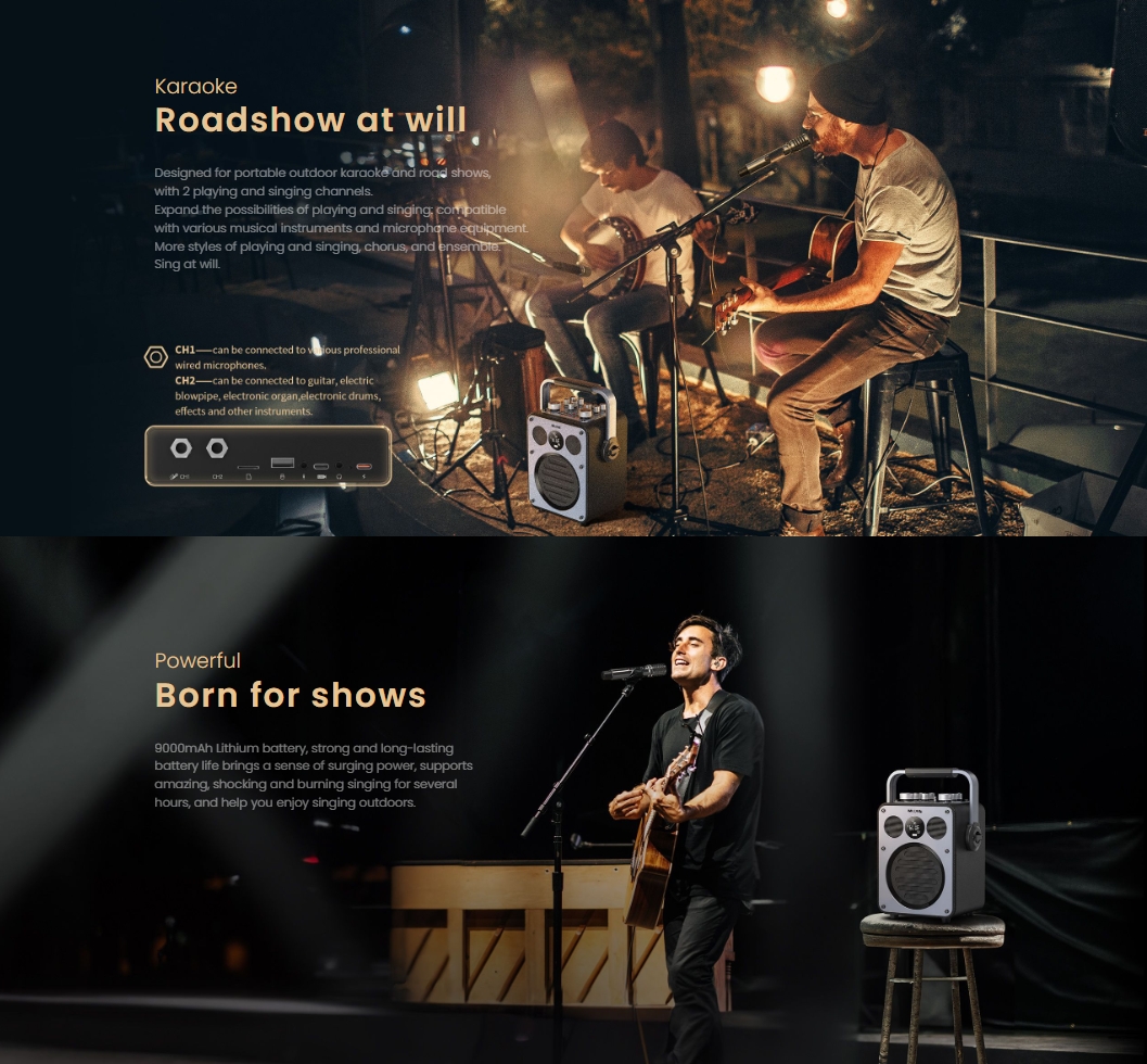 MLOVE Rangers D5 Party Speaker PA system 2 channels BT 5.0 ไมค์ลอยชาร์จได้ 1ตัว รับประกันศูนย2ปี - รายละเอียดสินค้า 6
