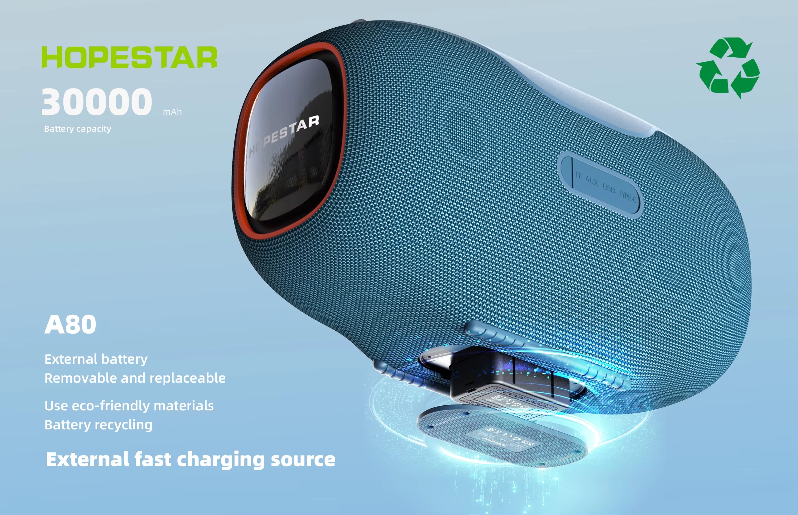 HOPESTAR A80 ลำโพงบลูทูธ 350W |ไมค์ลอย 1ตัว | กันน้ำ IPX6 | ปรับเบส 3 โหมด ของแท้ประกันศูนย์ไทย 1ปี - รายละเอียดสินค้า 7