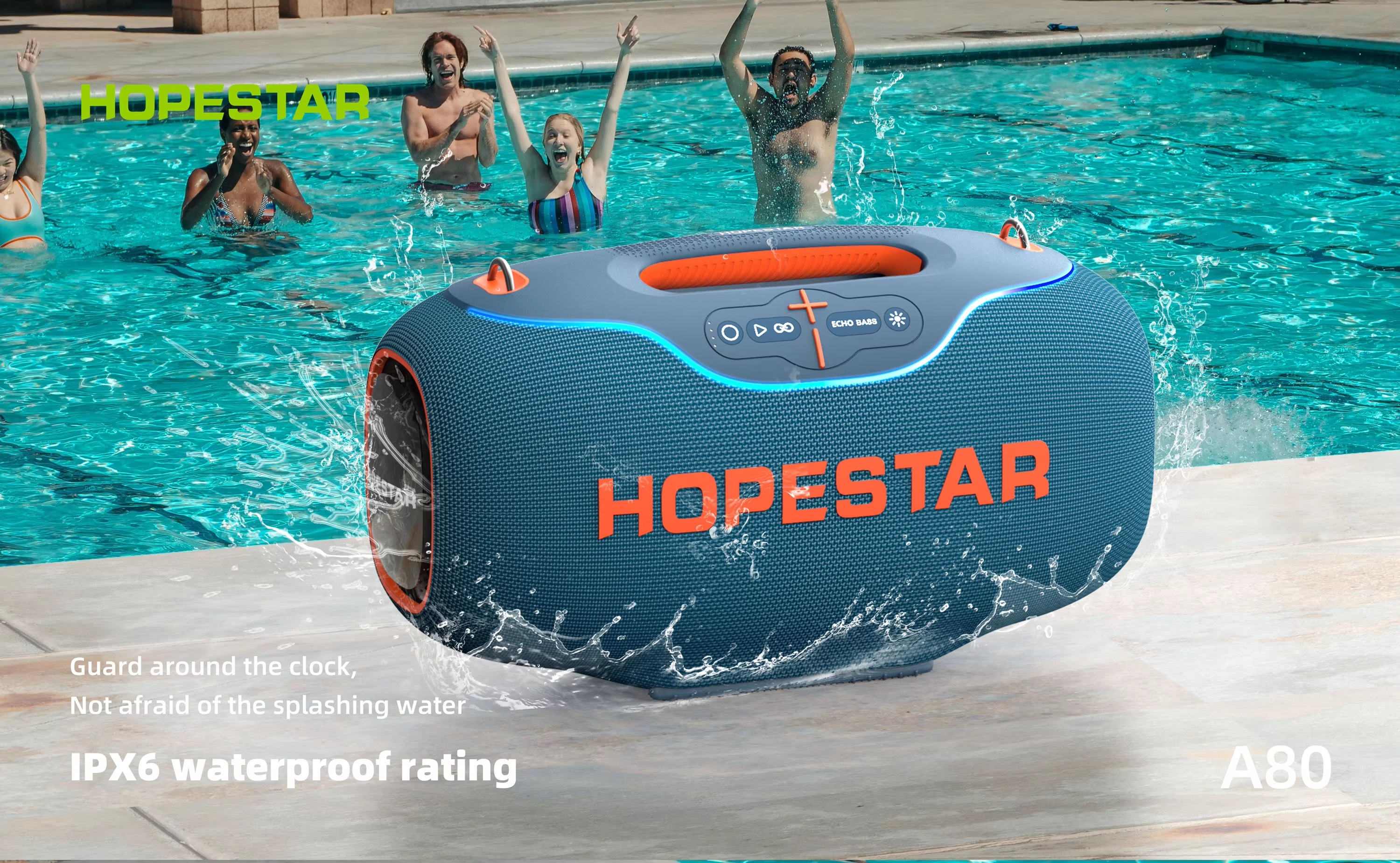 HOPESTAR A80 ลำโพงบลูทูธ 350W |ไมค์ลอย 1ตัว | กันน้ำ IPX6 | ปรับเบส 3 โหมด ของแท้ประกันศูนย์ไทย 1ปี - รายละเอียดสินค้า 5