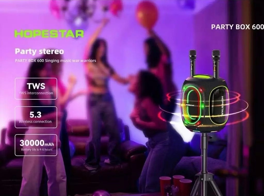 HOPESTAR ลำโพงบลูทูธ 300วัตต์ รุ่น Partybox 600 ไมค์ลอย 2ตัว กันน้ำ IPX5 ของแท้ประกันศูนย์ไทย 1ปี - รายละเอียดสินค้า 3