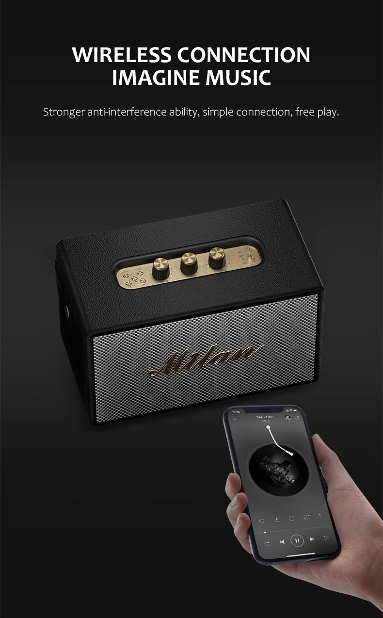 d-power BOM-79 Milan ลำโพงบลูทูธสไตล์เรโทร 40W เชื่อมต่อ TWS รองรับไมค์โครโฟน ประกันศูนย์ - รายละเอียดสินค้า 32