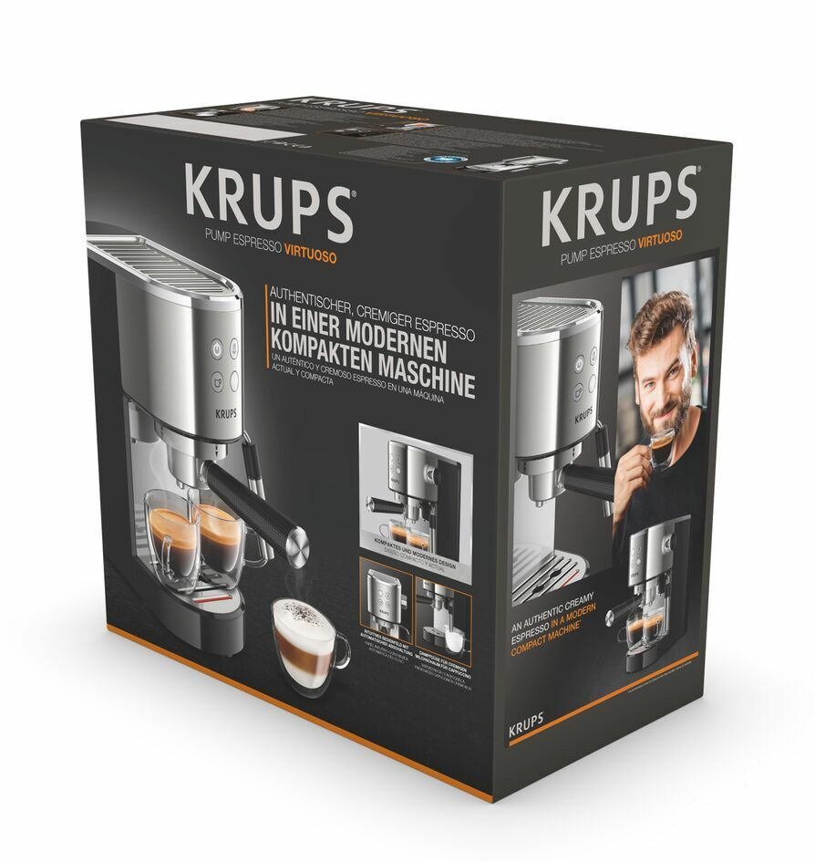 Tefal KRUPS เครื่องชงกาแฟเอสเปรสโซ รุ่น Virtuoso XP444C10 แรงดัน 15บาร์ ระบบThermoblock หัวตีฟองนมและอุ่นได้ - รายละเอียดสินค้า 4