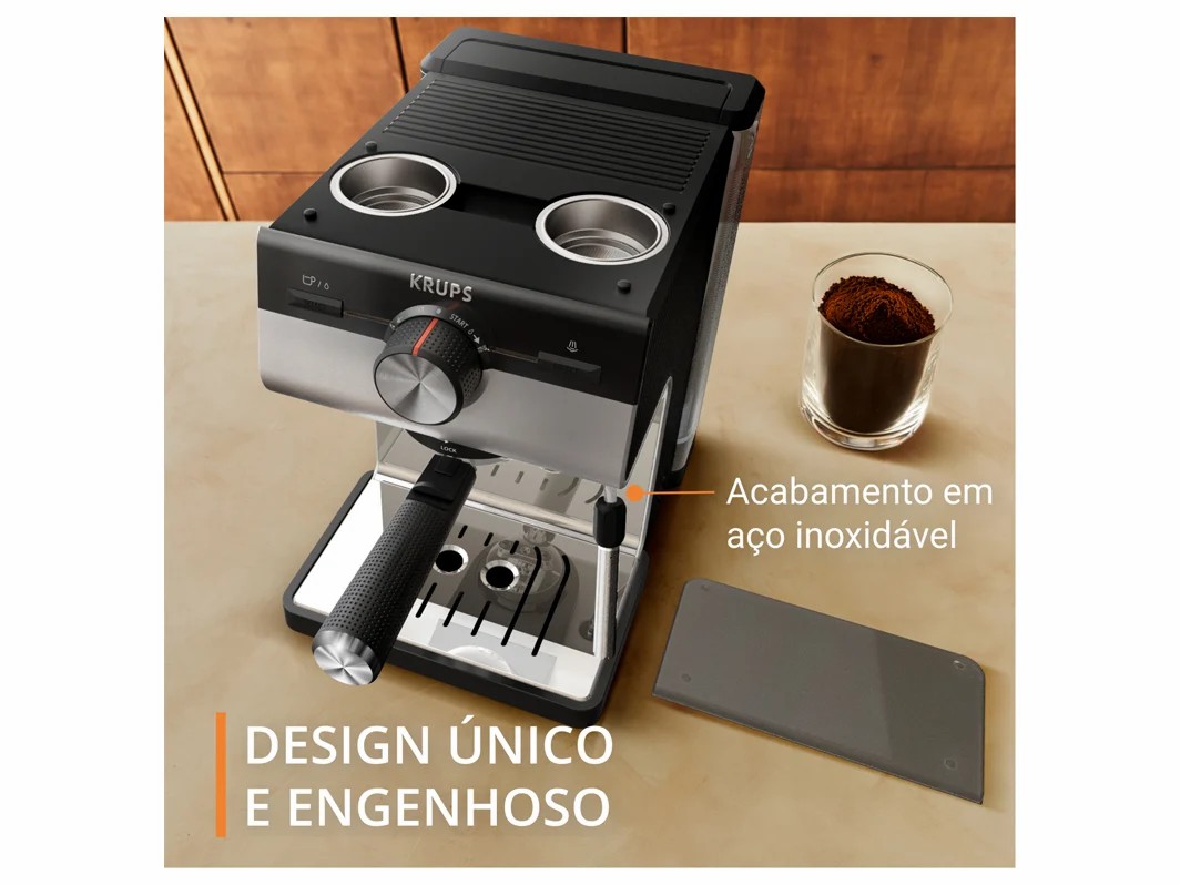 Tefal KRUPS เครื่องชงกาแฟเอสเปรสโซ Authentic+ รุ่น XP384E10 แรงดัน 15 บาร์ ความจุแท็งก์น้ำ 2ลิตร - รายละเอียดสินค้า 7