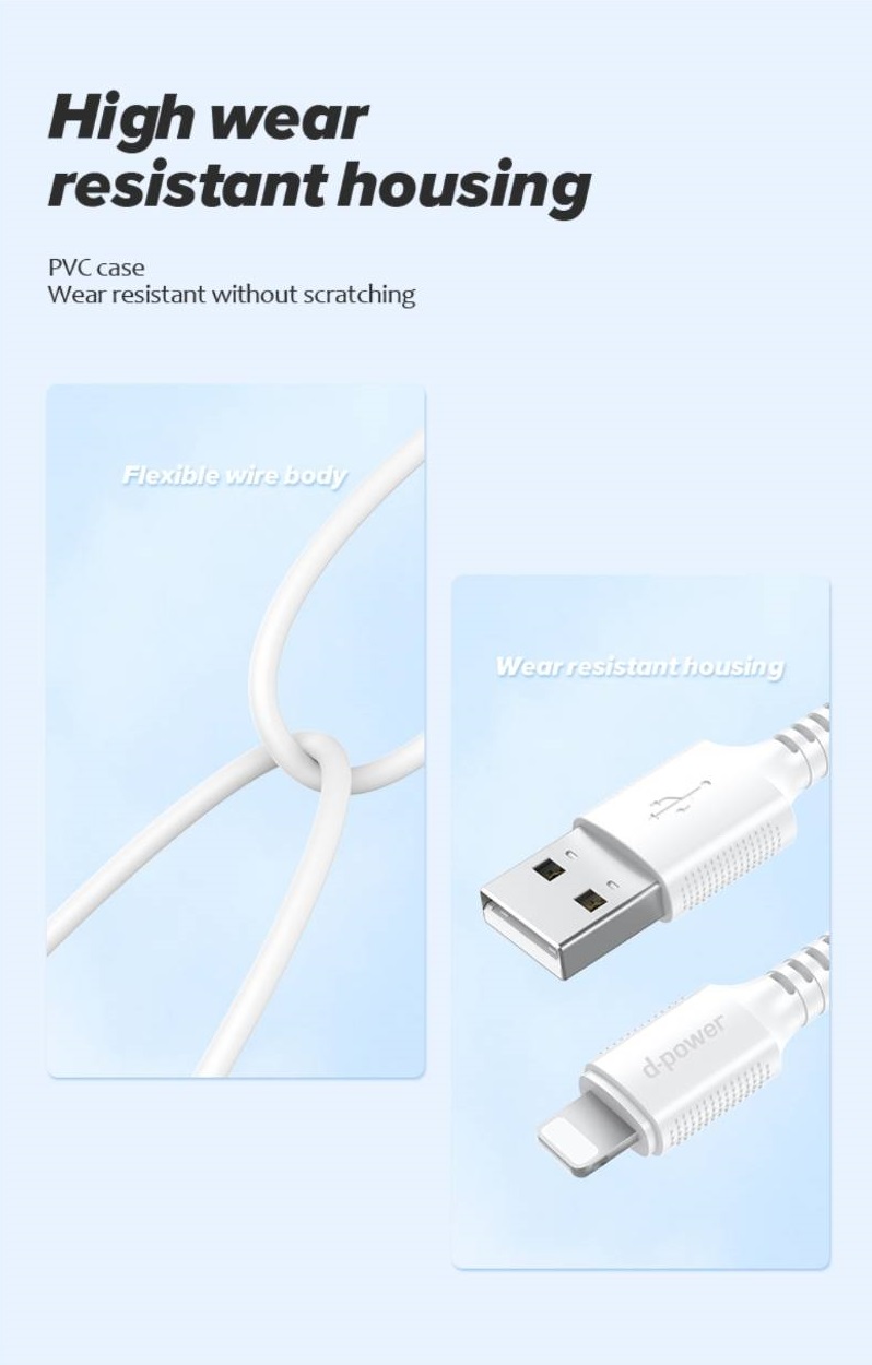 d-power สายชาร์จเร็ว 3AMax รุ่น QU-C12 / CB-C02 | USB to IP, Type-C, Micro ยาว1เมตร Qmax - รายละเอียดสินค้า 47
