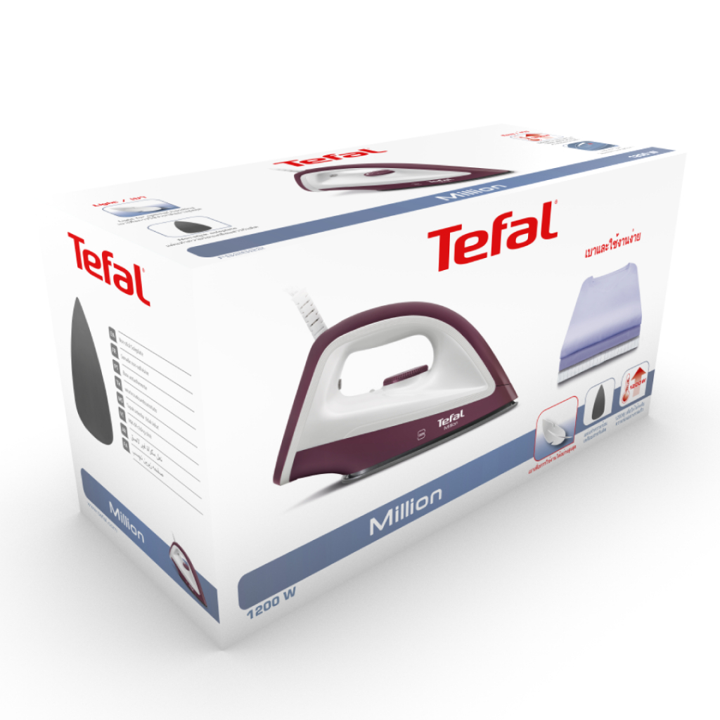 [Tefal ของแท้] เตารีดแห้ง รุ่น FS2622 Dry Iron Million | แผ่นรีด Non Stick รีดลื่น รับประกันศูนย์ 2 ปี - รายละเอียดสินค้า 26