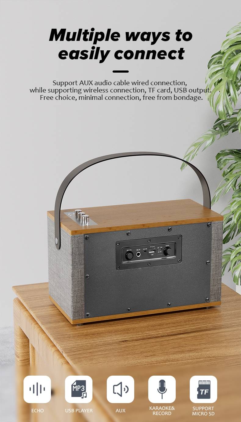 d-power ลำโพงไม้เรโทร The Three | Bluetooth 60W รองรับไมค์ เบสแน่น รับประกันศูนย์ 1ปี - รายละเอียดสินค้า 24